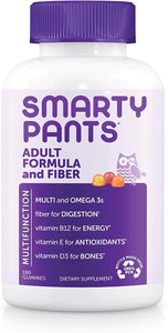 SmartyPants Daily Gummy Multivitamin Adult: Vitamin C, D3, & Zinc for Immunity, Omega 3 Fish Oil (DHA/EPA), Iodine, Choline, Vitamin B6, E, B12, 180 count (30 Day Supply)