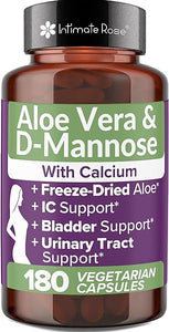Intimate Rose Aloe Vera Capsules - IC Supplements - 200x Concentrate Pure Aloe Vera + D-Mannose + Calcium - Easy to Swallow Aloe Vera Pills in Pakistan