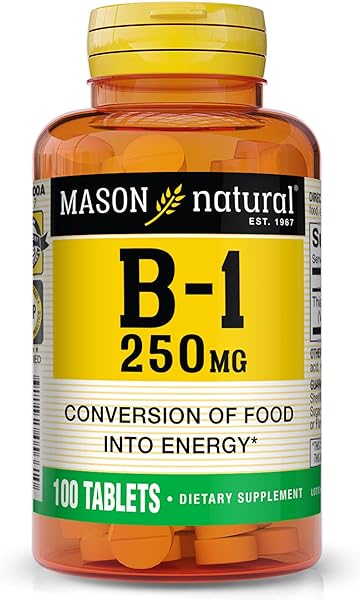 MASON NATURAL, Vitamin B-1 Thiamine Tablets, 250 Mg, 100-Count Bottle, Dietary Supplement Supports Energy Production and Healthy Metabolism, Helps Break Down Fats and Protein in Pakistan