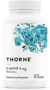 THORNE 5-MTHF 5mg - Methylfolate (Active B9 Folate) Supplement - Supports Cardiovascular Health, Fetal Development, Nerve Health, Methylation, and Homocysteine Levels - 60 Capsules in Pakistan
