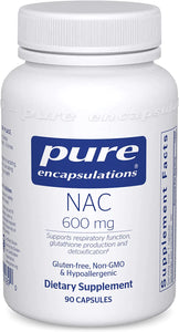 Pure Encapsulations NAC 600 mg | N-Acetyl Cysteine Amino Acid Supplement for Lung and Immune Support, Liver, and Antioxidants* | 90 Capsules