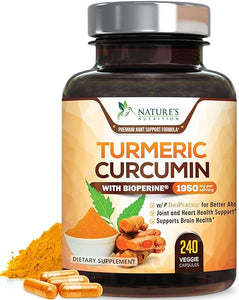 Turmeric Curcumin with BioPerine 95% Standardized Curcuminoids 1950mg - Black Pepper for Max Absorption, Premium Joint Support, Natures Tumeric Supplement, Vegan Herbal Extract, Non-GMO, 240 Capsules in Pakistan
