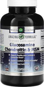 Amazing Formulas Glucosamine + Chondroitin + MSM - 240 Capsules (Non-GMO) - Supports Healthy Joint, Cartilage and Connective Tissue - Promotes Joint Comfort & Flexibility (240 Capsules) in Pakistan
