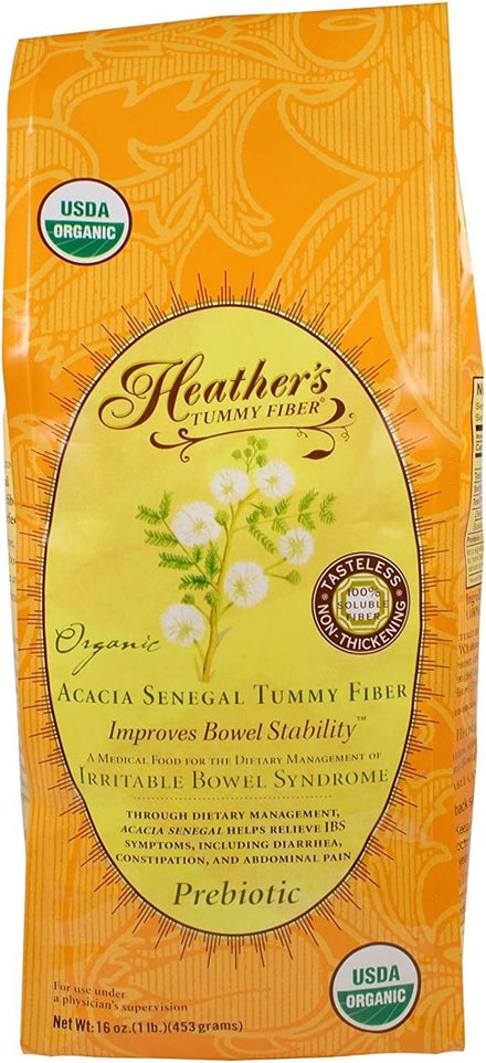 Heather's Tummy Fiber Organic Acacia Senegal for IBS, 16 Ounce Pouch