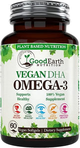 Algal Oil - Vegan DHA Omega 3 Fish Oil Supplements - Brain Booster,Joint Supplement & Prenatal Vitamin -Provides Healthy Heart & Immune Support - Burpless Algae Supplement - 60 Mini Fish Oil Softgels in Pakistan