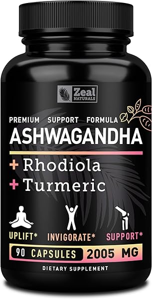 Ashwagandha Complex - Organic Ashwagandha Root Powder + Rhodiola Rosea + Turmeric - Premium Support Formula - Ashwagandha Capsules Supplement in Pakistan