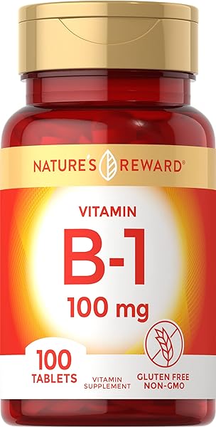 Vitamin B1 100mg (Thiamine) - 100 Count - Vegetarian, Non-GMO & Gluten Free Supplement in Pakistan in Pakistan