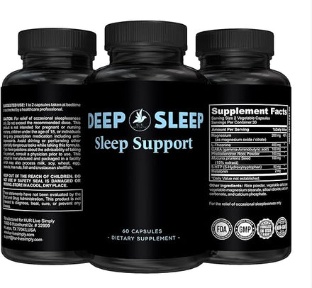 Natural Sleep Aids for Adults - Sleeping pills - Made in USA - Non-Habit Forming Sleep Supplement - Special Formulation Sleep pills with Magnesium, L-Theanine, GABA, Melatonin - 60 Vegan Capsules in Pakistan