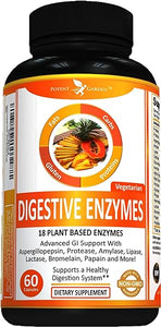 Digestive Enzymes -18 Plant Based Enzymes with amylase lipase bromelain Protease lactase & Other Enzymes - One Pre Meal Pill Supports Healthy Digestion & Nutrient Absorption 60 Caps in Pakistan
