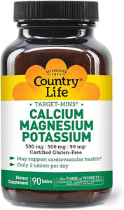 Country Life, Target-Mins Calcium Magnesium Potassium, Support Health, Daily Supplement, 90 ct in Pakistan