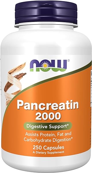 NOW Supplements, Pancreatin 2000 with naturally occurring Protease (Protein Digesting), Amylase (Carbohydrate Digesting), and Lipase (Fat Digesting) Enzymes, 250 Capsules , 1 Count (Pack of 1 ) in Pakistan in Pakistan