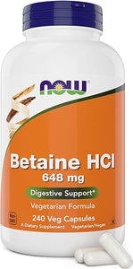NOW Betaine HCl 648 mg, 240 Veg Capsules in Pakistan