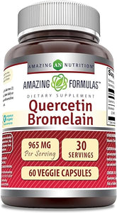 Amazing Nutrition Quercetin 800 Mg with Bromelain 165 Mg Veggie Capsules Supplement | Non-GMO | Gluten Free | Made in USA | Suitable for Vegetarians (60) in Pakistan