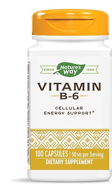 Nature's Way Vitamin B-6 Supplement, Cellular Energy Support*, 50mg per Serving, 100 Capsules in Pakistan in Pakistan