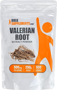 BULKSUPPLEMENTS.COM Valerian Root Extract Powder - Valerian Root Powder, Valerian Extract - for Overall Well-Being, Gluten Free, 500mg per Serving, 250g (8.8 oz), Pack of 1 in Pakistan