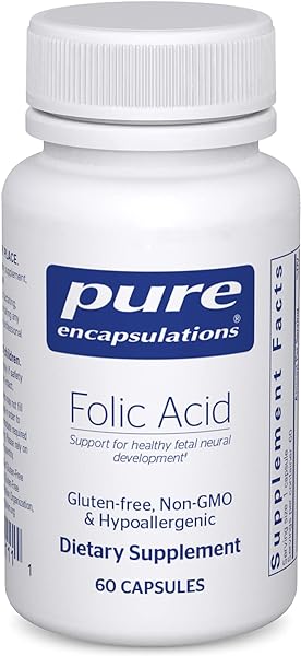 Pure Encapsulations Folic Acid | Hypoallergenic Dietary Supplement | 60 Capsules in Pakistan in Pakistan