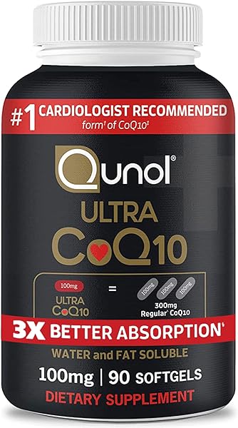 Qunol Ultra CoQ10 100mg Softgels- 3x Better Absorption, Antioxidant for Heart Health & Energy Production, Coenzyme Q10 Vitamins and Supplements, 3 Month Supply, 90 Count in Pakistan