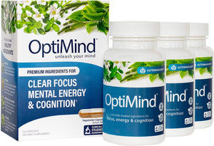 Optimind Nootropics Brain Booster Supplement | Enhance Focus and Cognition, Improve Retention, Sustain Energy | Clinically Studied Ingredients, Bacopa, Tyrosine, Huperzine A, GABA - 1 Bottle (32 Ct)