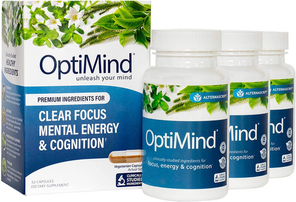 Optimind Nootropics Brain Booster Supplement | Enhance Focus and Cognition, Improve Retention, Sustain Energy | Clinically Studied Ingredients, Bacopa, Tyrosine, Huperzine A, GABA - 1 Bottle (32 Ct) in Pakistan