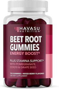 Beet Root Gummies + COQ10 Nitric Oxide Booster for Healthy Energy & Circulation Support with Pomegranate and Grape Seed Extract | Circulation Supplement Support | Mixed Berry Flavor 120 Vegan Gummies in Pakistan