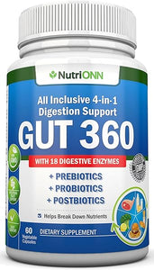 Probiotics, Prebiotics & Postbiotics with 18 Digestive Enzymes for Women & Men - 4-in-1 Complete Gut & Digestive Support Supplement - Bloating Relief and Enzymes for Digestion - Non GMO - Vegan in Pakistan
