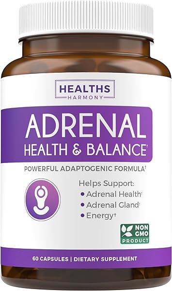 Adrenal Support & Cortisol Manager (Non-GMO) Powerful Adrenal Health with L-Tyrosine & Ashwagandha - Maintain Balanced Cortisol Levels & Stress Relief - Fatigue Supplement - 60 Capsules in Pakistan