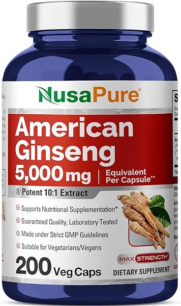 NusaPure American Ginseng 5000 mg - 200 Veggi in Pakistan