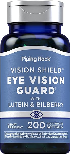 Piping Rock Lutein and Zeaxanthin Supplements | 200 Softgels | with Bilberry | Eye Vision Vitamins Complex | Non-GMO, Gluten Free in Pakistan in Pakistan