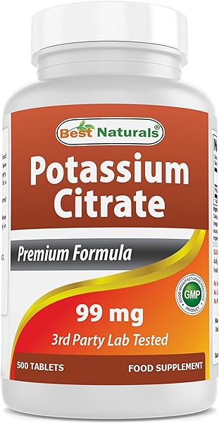 Best Naturals Potassium Citrate 99mg 500 Tablets - 3rd Party Lab Tested in Pakistan