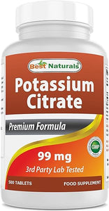 Best Naturals Potassium Citrate 99mg 500 Tablets - 3rd Party Lab Tested in Pakistan