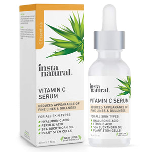 InstaNatural Vitamin C Serum with Hyaluronic Acid and Ferulic Acid, Anti Aging Serum