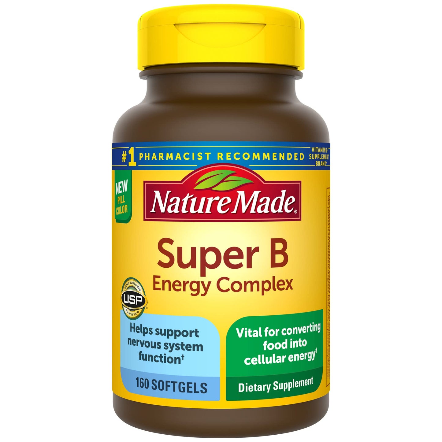 Nature Made Super B Energy Complex, Dietary Supplement for Brain Cell Function Support, 160 Softgels, 160 Day Supply (Packaging May Vary)