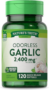 Odorless Garlic 2400 mg | 120 Softgel Capsules | High Strength Extract Pills | Non-GMO, Gluten Free Supplement | by Nature's Truth in Pakistan