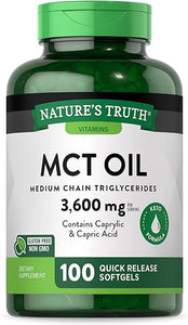 Nature's Truth MCT Oil Capsules | 100 Softgels | Keto Friendly Coconut Oil Pills | Non-GMO, Gluten Free in Pakistan