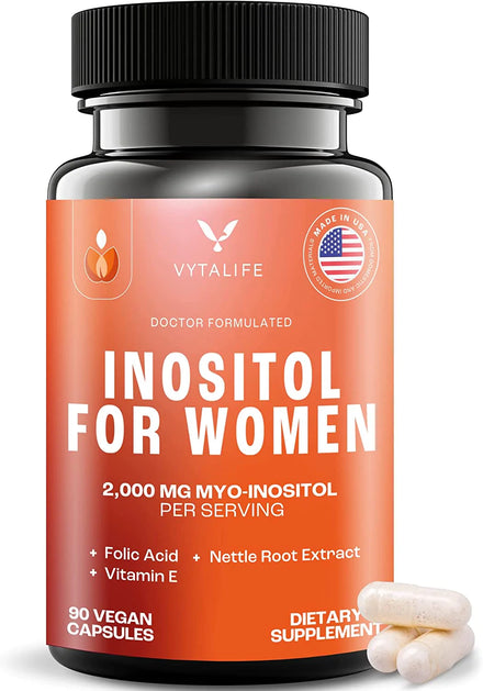 Myo-Inositol & D-Chiro Inositol Fertility Supplements for Women - Hormone Balance for Women - Prenatal Vitamin, Myo Inositol Supplement - Conception Fertility Prenatal Vitamins - 90 Inositol Capsules