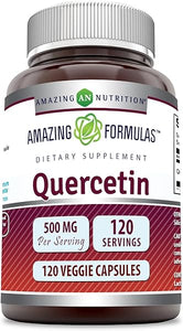 Amazing Formulas Quercetin 500mg 120 Veggie Capsules Supplement - Non-GMO - Gluten Free - Supports Overall Health & Well Being in Pakistan