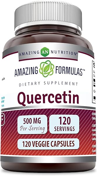 Amazing Formulas Quercetin 500mg 120 Veggie Capsules Supplement - Non-GMO - Gluten Free - Supports Overall Health & Well Being in Pakistan