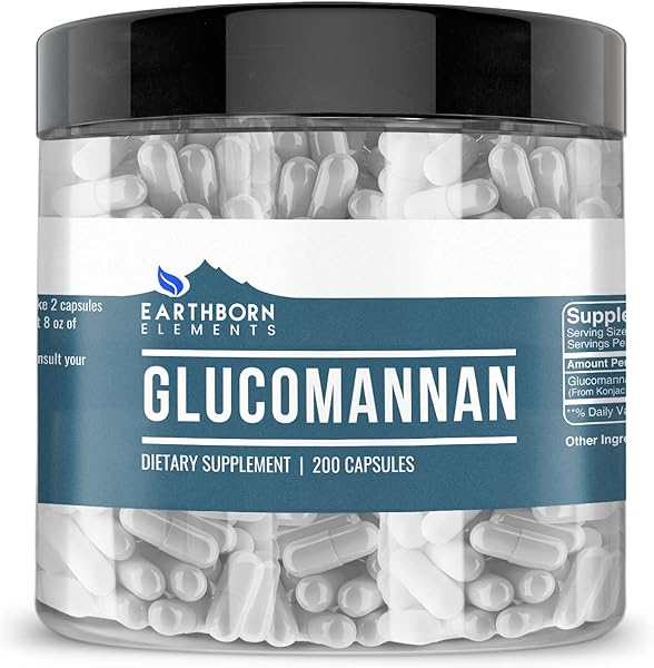 Earthborn Elements Glucomannan, 200 Capsules, Pure & Undiluted, No Additives in Pakistan in Pakistan