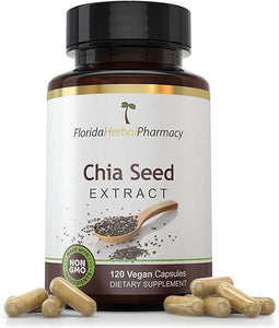 Florida Herbal Pharmacy, Chia Seed Extract Capsules 10:1 (120 Capsules) 500 mg per Capsule, 1000 mg Serving in Pakistan