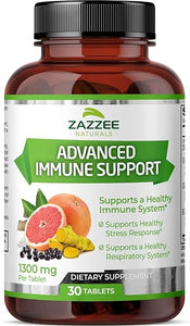 Zazzee Advanced Immune Support, 1300 mg per Tablet, 30 Vegan Tablets, 30 Day Supply, 1000 mg Vitamin C, 1000 mg Echinacea, 1000 mg Elderberry, 200 mg Goldenseal, Zinc, All-Natural and Non-GMO in Pakistan