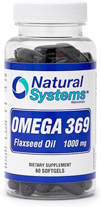 Omega 369 1000 mg 60 Softgels by Natural Systems - Triple Omega 3-6-9 Flax Seed Oil Supplements - Flax Seed Oil Omega with Essential Fatty Acids | Support Heart and Circulatory Health *. in Pakistan