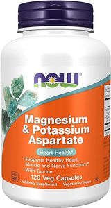 NOW Supplements, Magnesium & Potassium Aspartate with Taurine, Heart Health*, 120 Veg Capsules in Pakistan