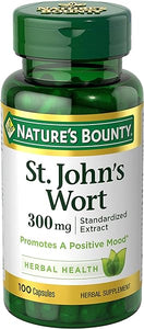 Nature's Bounty St. John’s Wort 300mg Capsules, Herbal Health Supplement, Promotes a Positive Mood, 100 Capsules in Pakistan