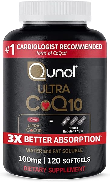Qunol CoQ10 100mg Softgels, Qunol Ultra CoQ10 100mg, 3x Better Absorption, Antioxidant for Heart Health & Energy Production, Coenzyme Q10 Vitamins and Supplements, 4 Month Supply, 120 Count in Pakistan