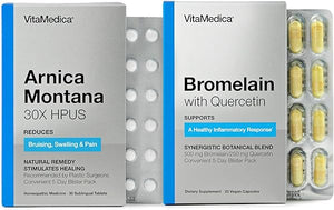 VitaMedica Arnica and Bromelain Blister Packs Bundle | for Post Surgery and Muscle Recovery | Bruise Relief | Plant Based Natural Formulas | 2 Product Bundle for Healing Support | 5 Day Supply in Pakistan