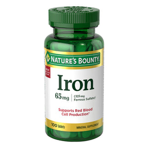 Nature’s Bounty Iron 65mg, 325 mg Ferrous Sulfate, Cellular Energy Supplement in Pakistan