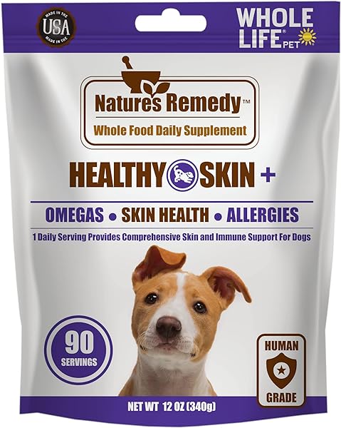 Whole Life Pet Healthy Skin Daily Supplement for Dogs – Omegas, Probiotics, Prebiotics, Antioxidants. Skin, Anti-Itch, Allergies. Mixes in Food or with Water for Hydrating Snack in Pakistan in Pakistan