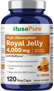 NusaPure Royal Jelly 4000mg - 120 Veggie Capsules (Non-GMO, Gluten Free, Bioperine) in Pakistan