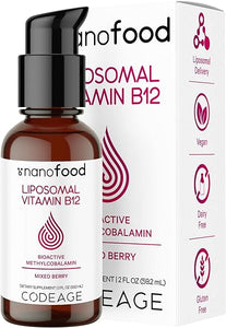 Codeage Liquid Vitamin B12 Methylcobalamin Supplement, 2-Month Supply, Bioavailable Methyl B12, Vegan Non-GMO, 2 fl oz in Pakistan