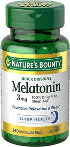 Nature’s Bounty Melatonin 3mg, 100% Drug Free Sleep Aids for Adults, Supports Relaxation and Sleep, Dietary Supplement, 240 Count in Pakistan